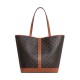 CELINE Medium Cabas Tote Bag In Triomphe Canvas And Calfskin - Tan