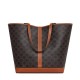 CELINE Medium Cabas Tote Bag In Triomphe Canvas And Calfskin - Tan