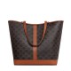 CELINE Medium Cabas Tote Bag In Triomphe Canvas And Calfskin - Tan