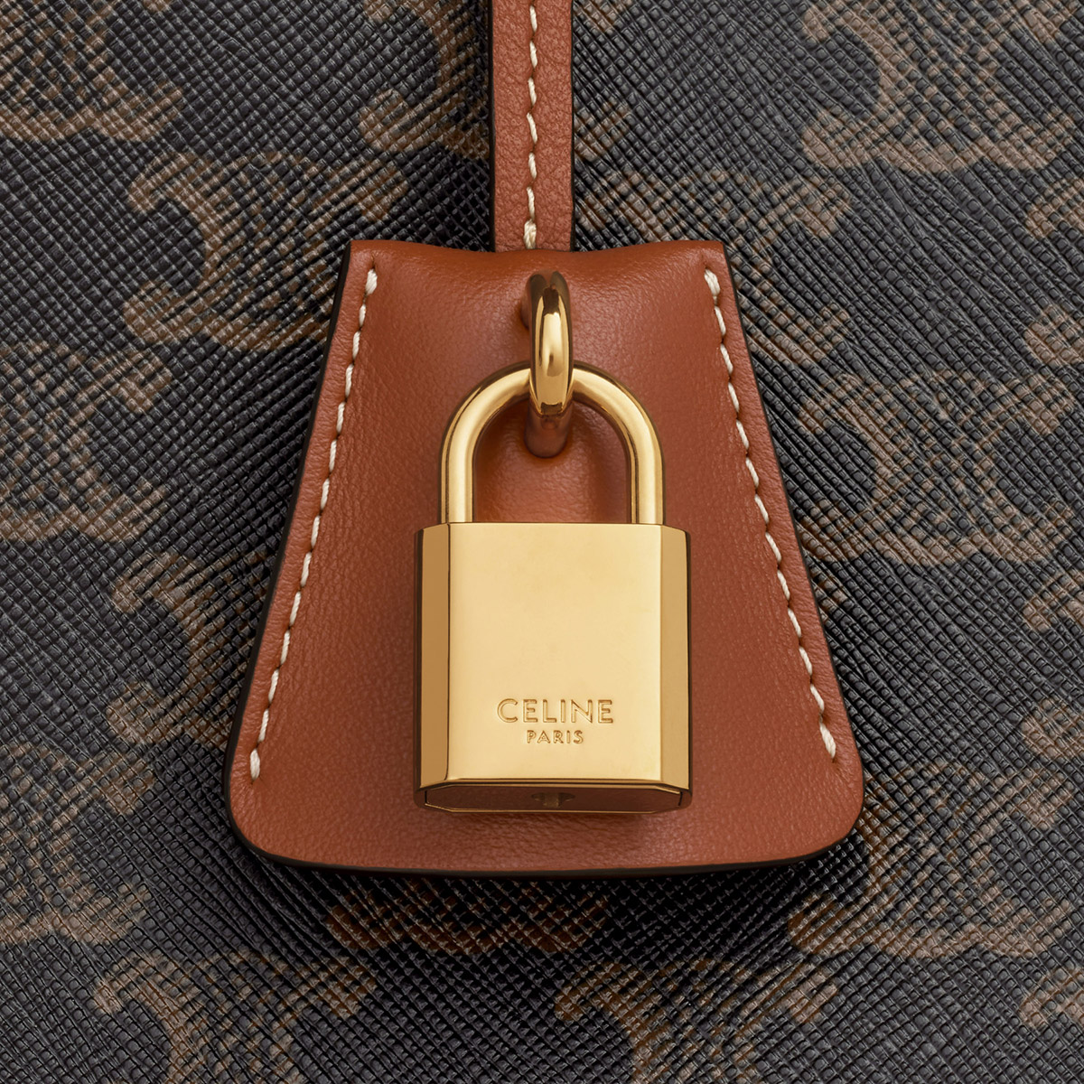 CELINE Small Horizontal Cabas In Triomphe Canvas And Calfskin - Tan