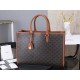 CELINE Small Horizontal Cabas In Triomphe Canvas And Calfskin - Tan