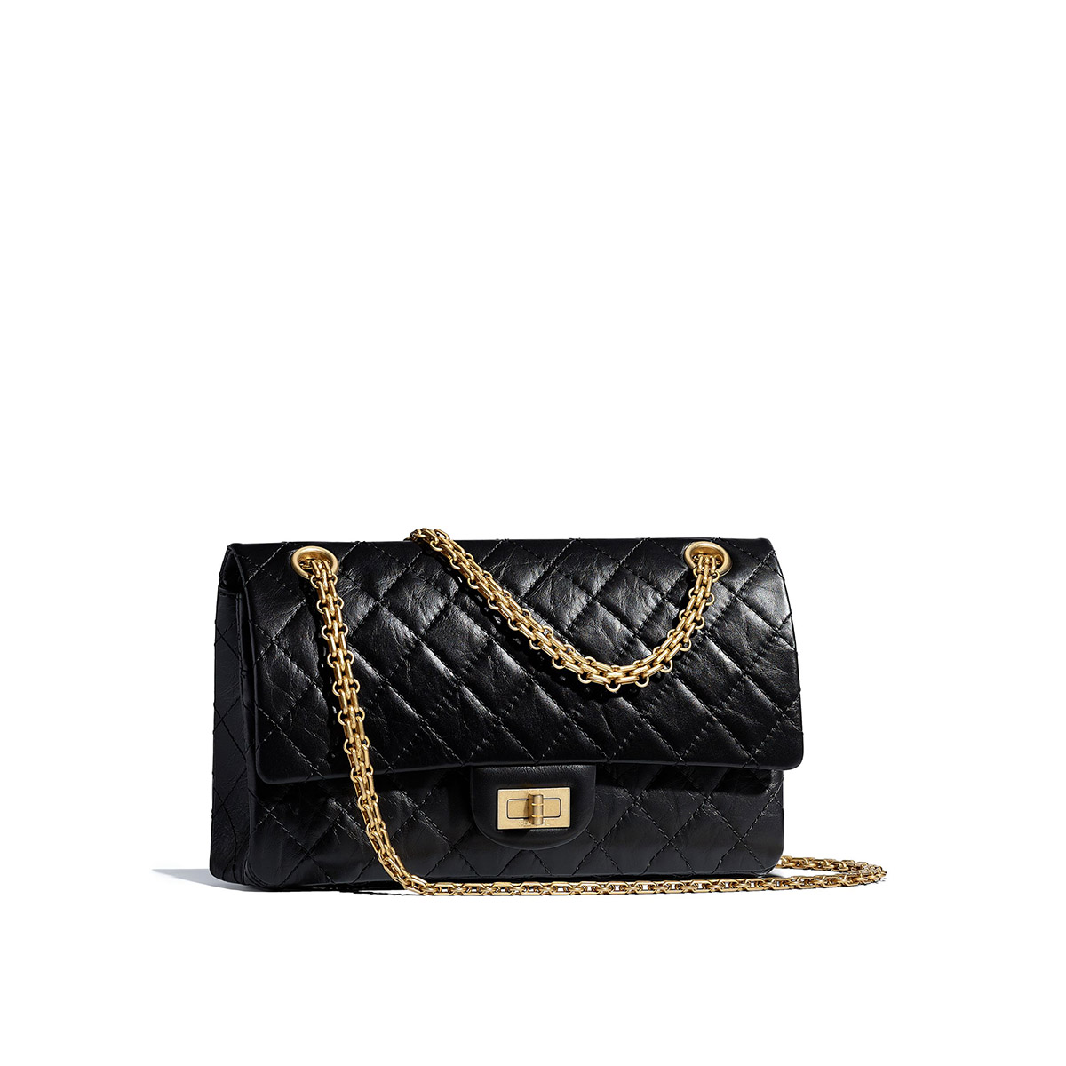 CHANEL 2.55 Mini Reissue Flap Bag Aged Lambskin - Black & Gold Toned Hardware