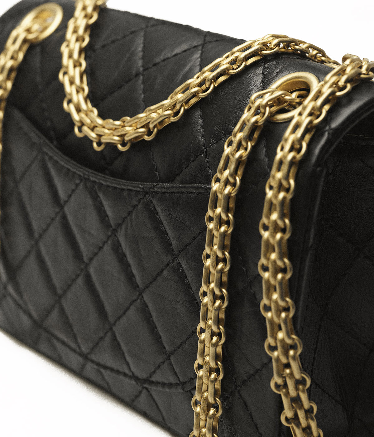 CHANEL 2.55 Mini Reissue Flap Bag Aged Lambskin - Black & Gold Toned Hardware