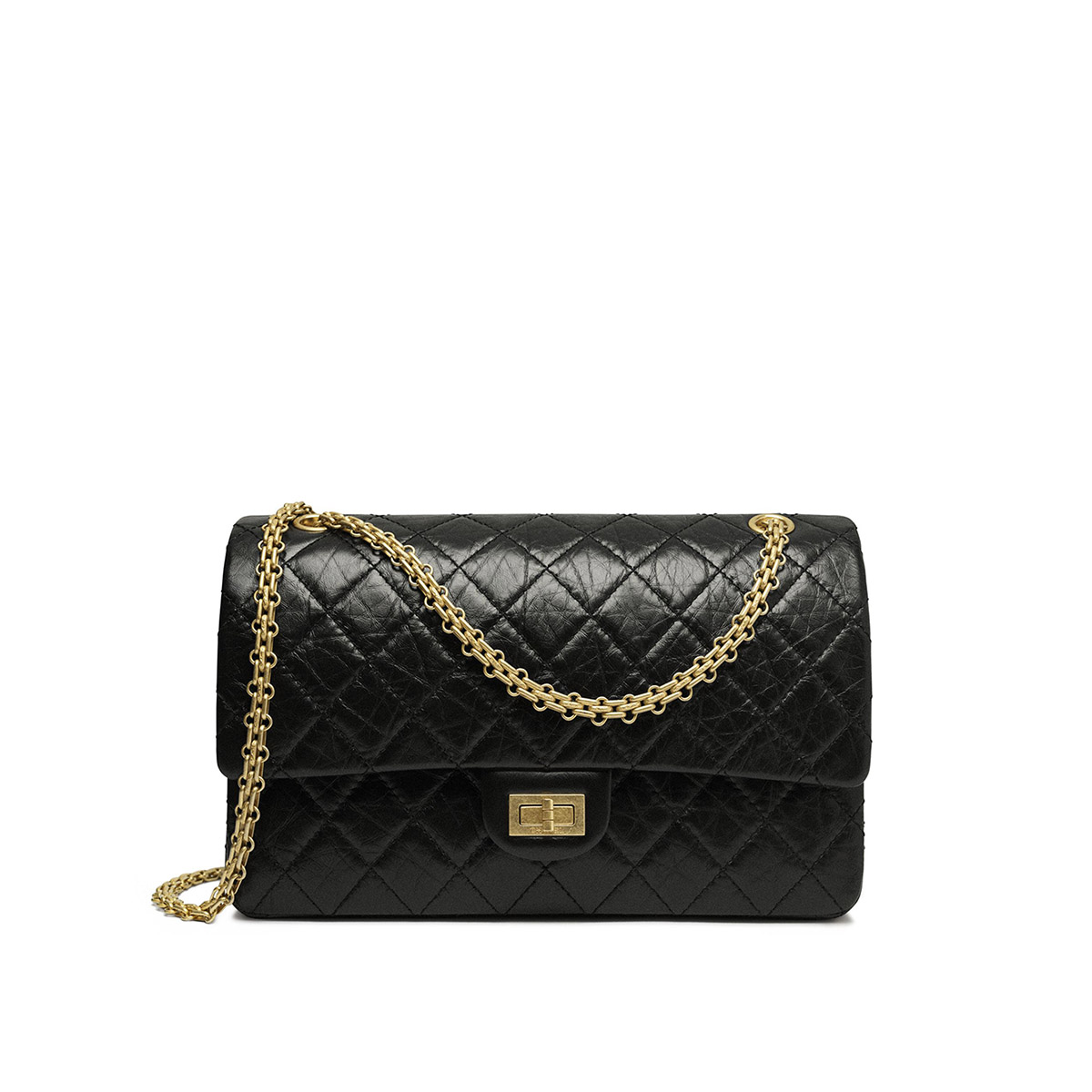 CHANEL 2.55 Small Reissue Flap Bag Aged Lambskin - Black & Gold Toned Hardware