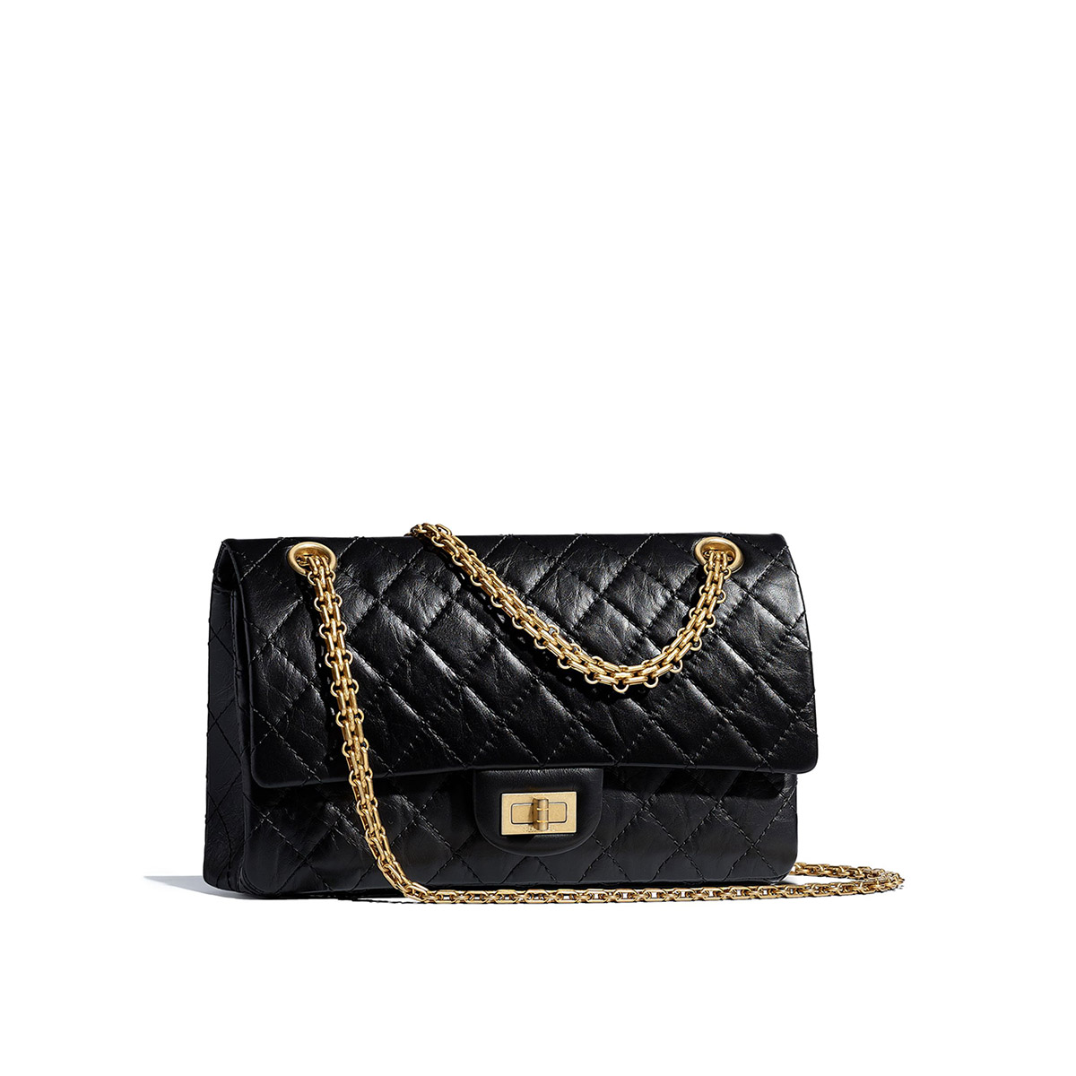 CHANEL 2.55 Small Reissue Flap Bag Aged Lambskin - Black & Gold Toned Hardware