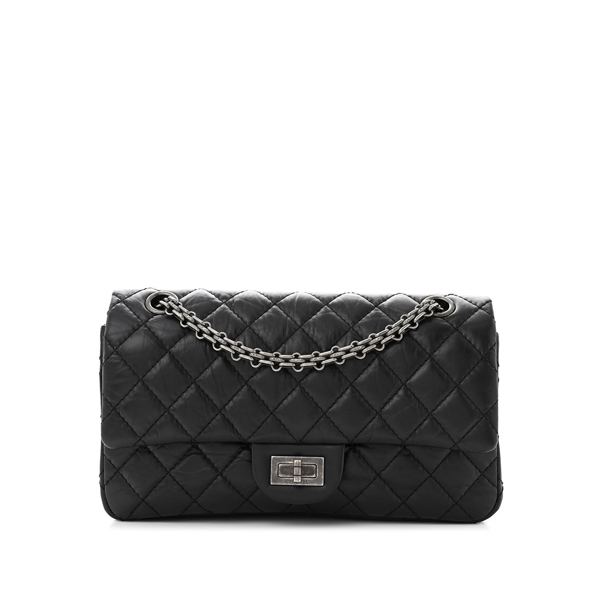 CHANEL 2.55 Small Reissue Flap Bag Aged Lambskin - Black & Silver Toned Hardware