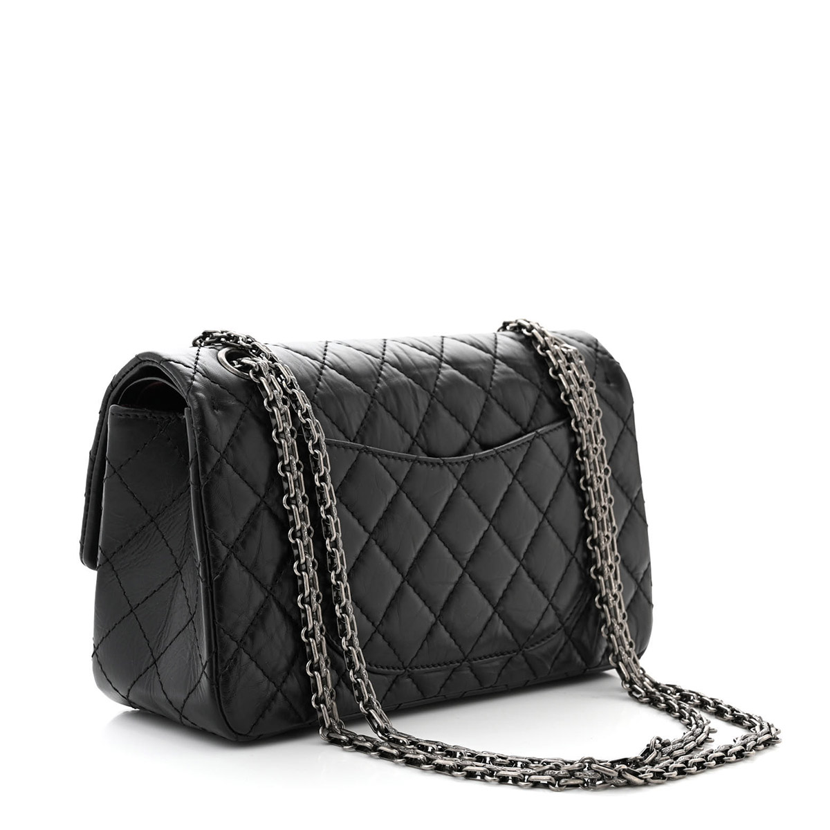 CHANEL 2.55 Small Reissue Flap Bag Aged Lambskin - Black & Silver Toned Hardware