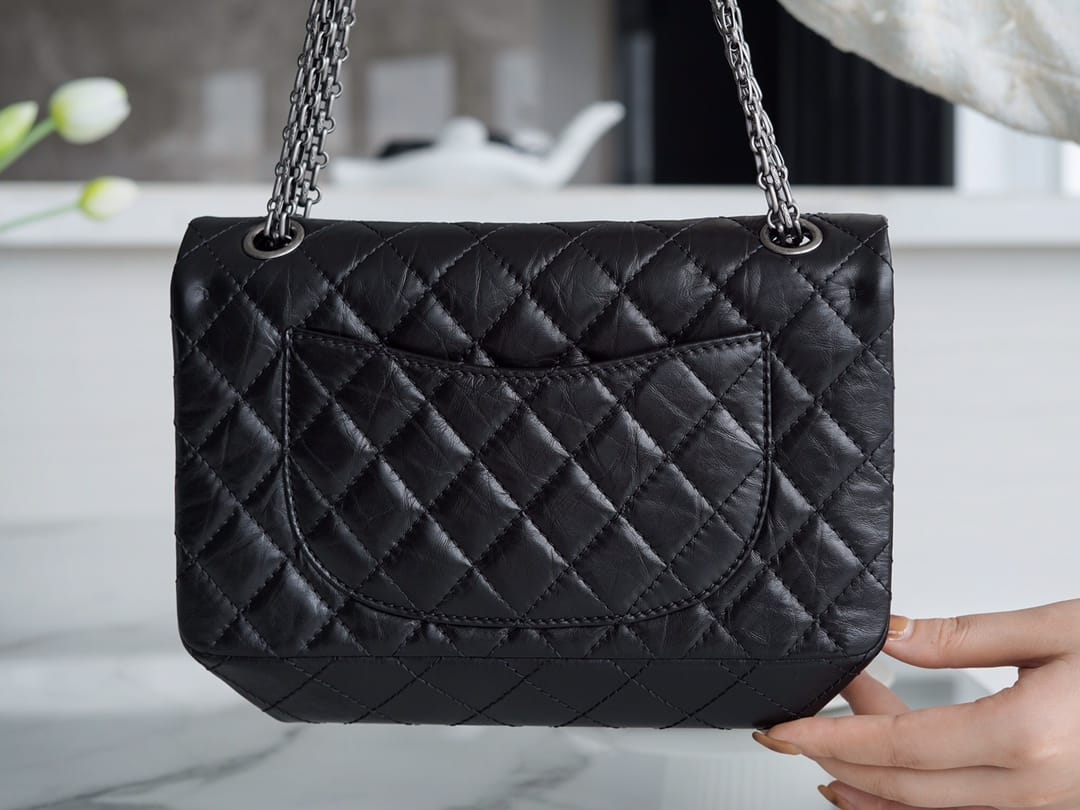 CHANEL 2.55 Small Reissue Flap Bag Aged Lambskin - Black & Silver Toned Hardware