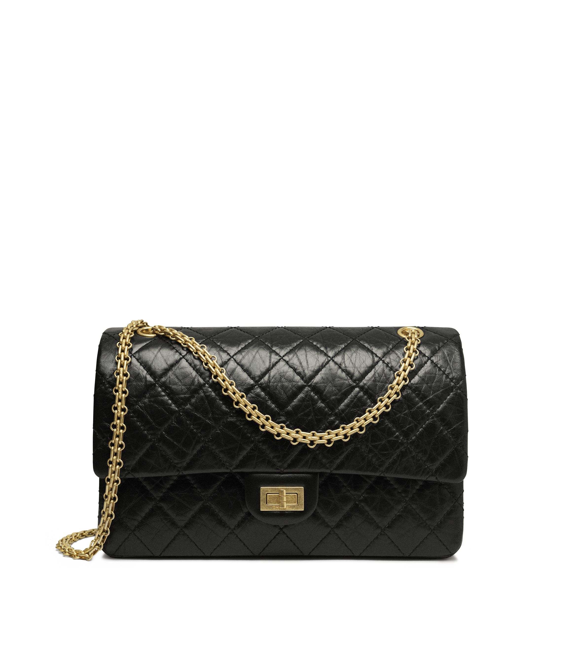 CHANEL 2.55 Large Reissue Flap Bag Aged Lambskin - Black & Gold Toned Hardware