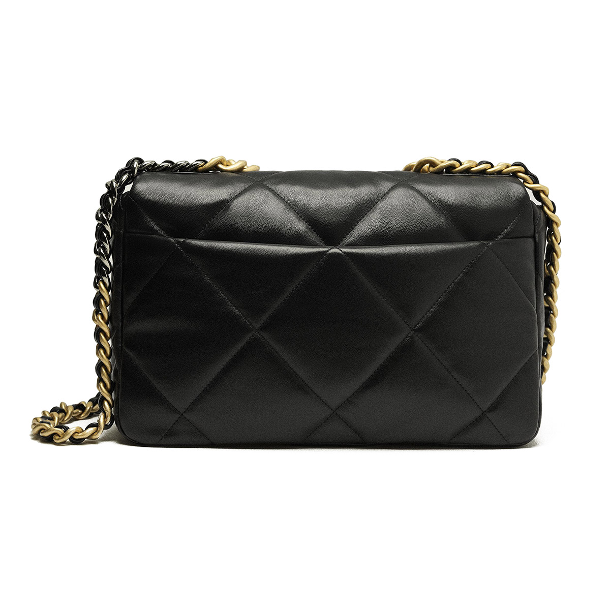 CHANEL 19 Small Flap Bag in Shiny Lambskin - Black 