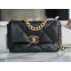 CHANEL 19 Small Flap Bag in Shiny Lambskin - Black 