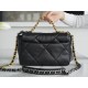 CHANEL 19 Small Flap Bag in Shiny Lambskin - Black 