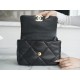 CHANEL 19 Small Flap Bag in Shiny Lambskin - Black 