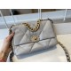 CHANEL 19 Small Flap Bag in Shiny Lambskin - Gray