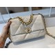 CHANEL 19 Small Flap Bag in Shiny Lambskin - Light Grey