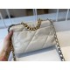 CHANEL 19 Small Flap Bag in Shiny Lambskin - Light Grey