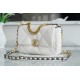 CHANEL 19 Small Flap Bag in Shiny Lambskin - White 