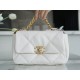 CHANEL 19 Small Flap Bag in Shiny Lambskin - White 