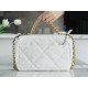 CHANEL 19 Small Flap Bag in Shiny Lambskin - White 