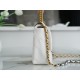 CHANEL 19 Small Flap Bag in Shiny Lambskin - White 