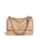 CHANEL 19 Small Flap Bag in Shiny Lambskin - Caramel 