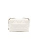 CHANEL 19 Small Flap Bag in Shiny Lambskin - White & Silver