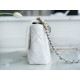 CHANEL 19 Small Flap Bag in Shiny Lambskin - White & Silver