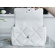 CHANEL 19 Small Flap Bag in Shiny Lambskin - White & Silver