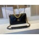 CHANEL 19 Large Flap Bag in Shiny Lambskin - Black 