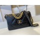 CHANEL 19 Large Flap Bag in Shiny Lambskin - Black 