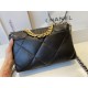 CHANEL 19 Large Flap Bag in Shiny Lambskin - Black 