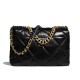 CHANEL 19 Maxi Flap Bag in Shiny Lambskin - Black 