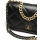 CHANEL 19 Maxi Flap Bag in Shiny Lambskin - Black 