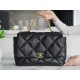 CHANEL 19 Maxi Flap Bag in Shiny Lambskin - Black 