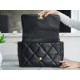 CHANEL 19 Maxi Flap Bag in Shiny Lambskin - Black 