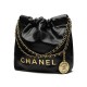 CHANEL 22 Mini Hobo Bag in Shiny Calfskin - Black 