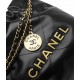 CHANEL 22 Mini Hobo Bag in Shiny Calfskin - Black 