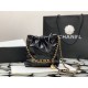 CHANEL 22 Mini Hobo Bag in Shiny Calfskin - Black 