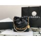 CHANEL 22 Mini Hobo Bag With Pearl Shiny Calfskin - Black 