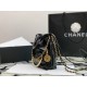 CHANEL 22 Mini Hobo Bag With Pearl Shiny Calfskin - Black 