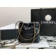 CHANEL 22 Mini Hobo Bag With Pearl Shiny Calfskin - Black 