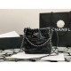 CHANEL 22 Mini Hobo Bag in Grained Calfskin - Black & Silver