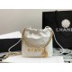 CHANEL 22 Mini Hobo Bag in Shiny Calfskin - White