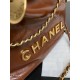 CHANEL 22 Mini Hobo Bag in Shiny Calfskin - Dark Beige