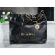 CHANEL 22 Small Hobo Bag in Shiny Calfskin - Black 