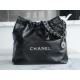 CHANEL 22 Small Hobo Bag in Shiny Calfskin - Black & Silver