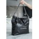 CHANEL 22 Small Hobo Bag in Shiny Calfskin - Black & Silver