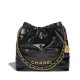 CHANEL 22 Small Hobo Bag in Shiny Calfskin - Black & Gold