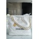 CHANEL 22 Small Hobo Bag in Shiny Calfskin - White & Black LOGO