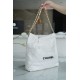 CHANEL 22 Small Hobo Bag in Shiny Calfskin - White & Black LOGO